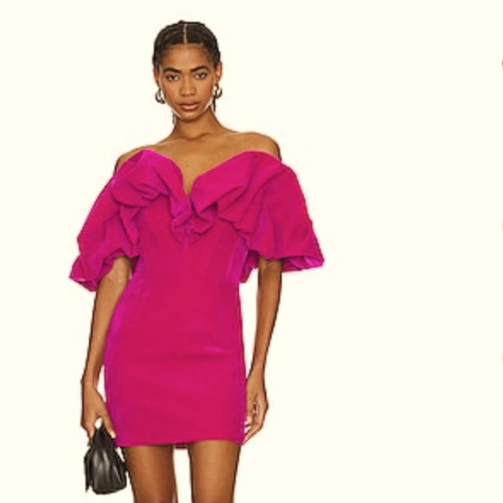 NWT Line & Dot Golden Hour dress XS velvet magenta